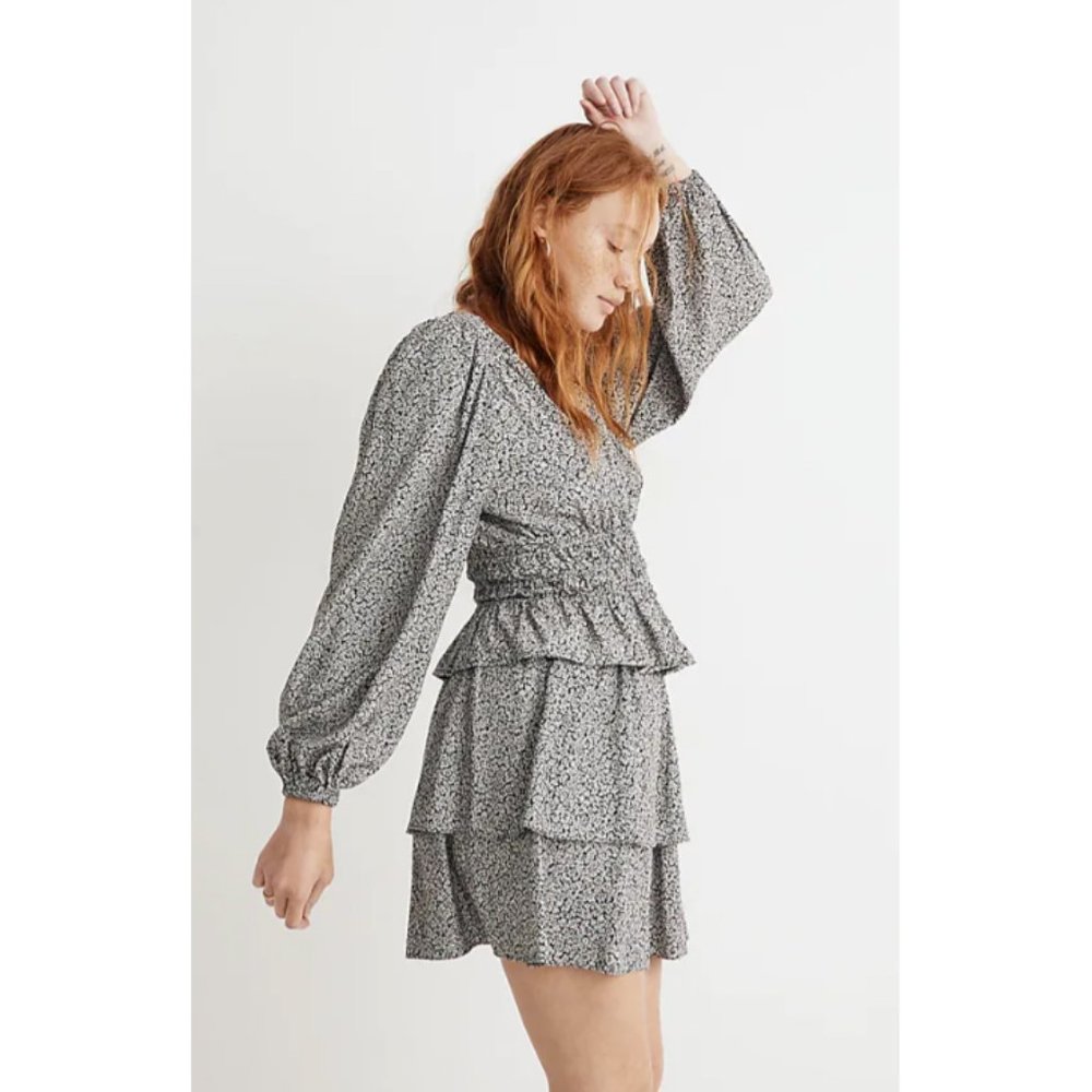 Madewell Tudor Floral Tiered Pull-on Mini Skirt (Plus Size) 18W